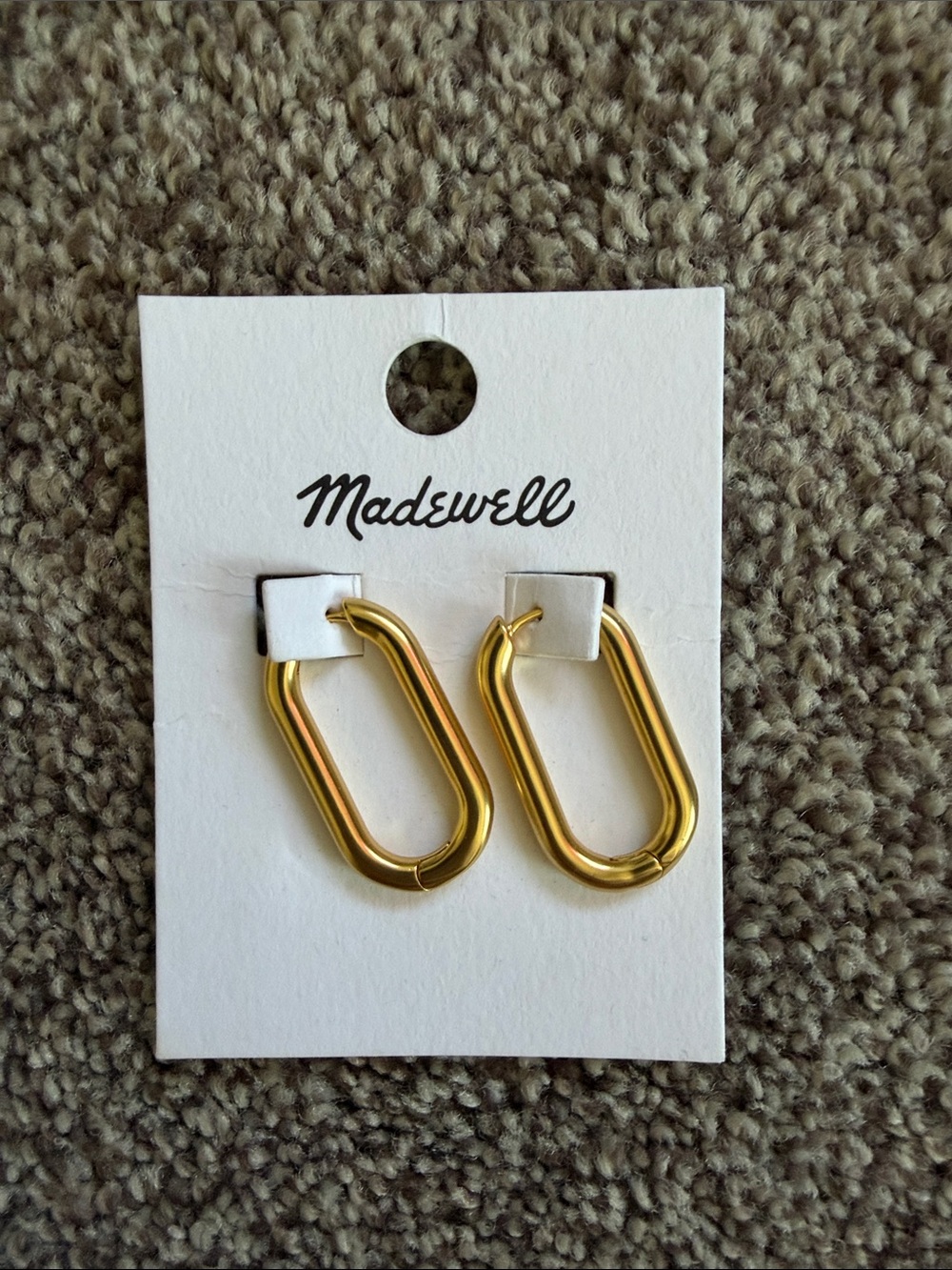 Madewell Gold Oval Hoop Earrings